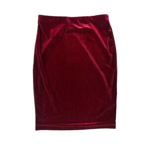 Sanctuary Red Velvet Velour Pencil Skirt Medium M